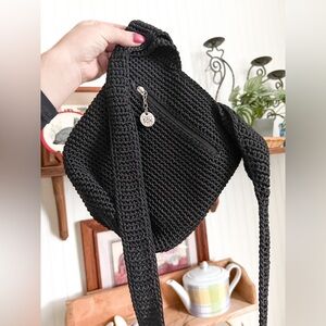 The Sak Black Crochet Crossbody Bag